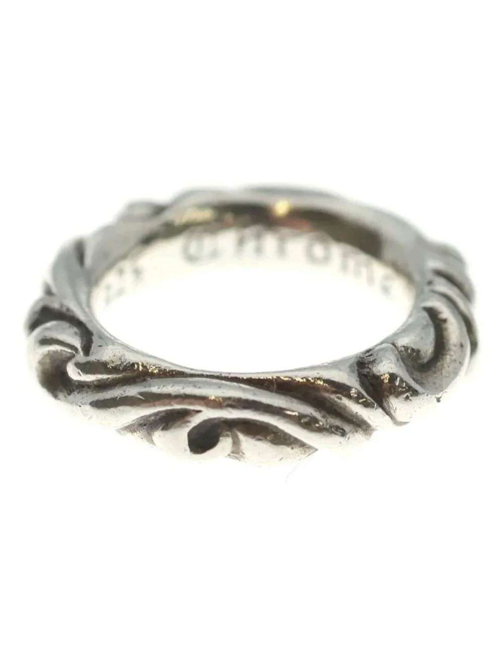 Chrome Hearts Scrl Band Scroll Ring Silver
